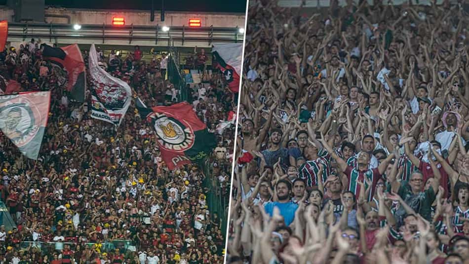 Montagem - Torcidas Flamengo e Fluminense