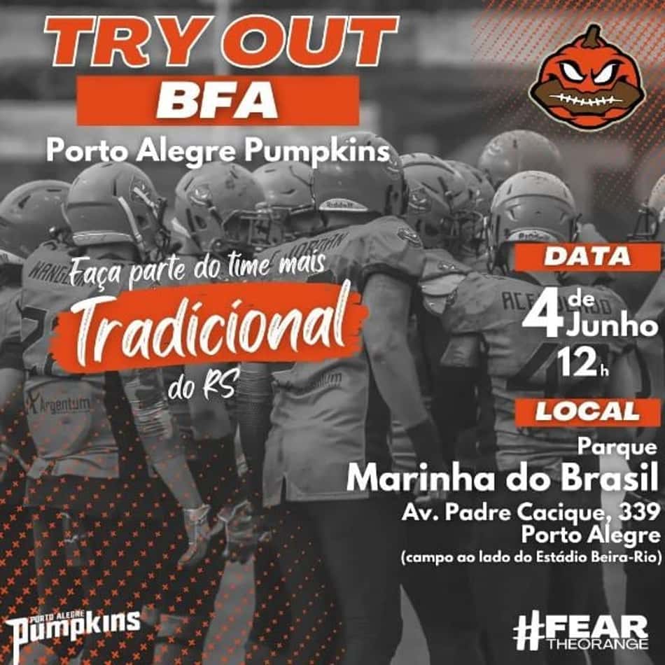Porto Alegre Pumpkins faz seletiva de atletas visando a Liga BFA