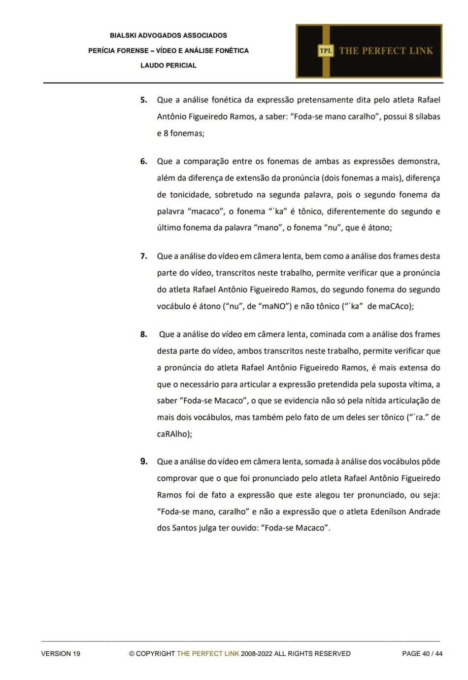 Perícia Rafael Ramos - Parte 3