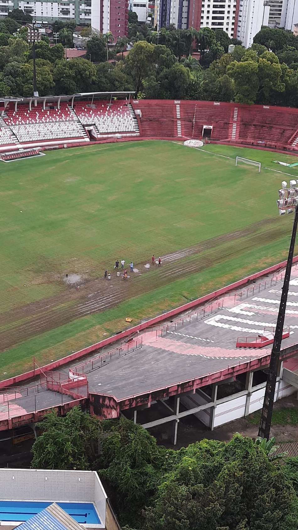Chuva detona gramado e faz CBF mudar Náutico x Vasco dos Aflitos para o Estádio do Arruda