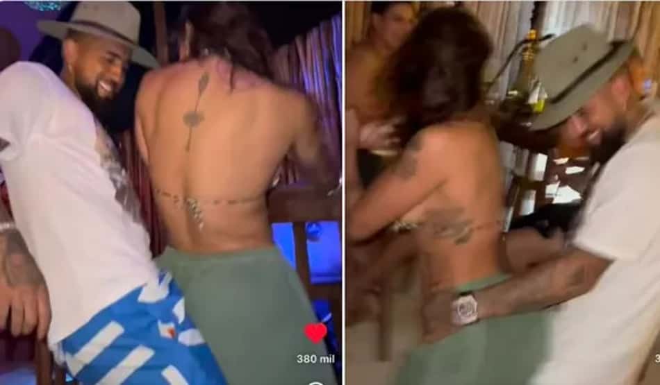 Especulado no Flamengo, Vidal aparece sensualizando com a esposa nas redes sociais