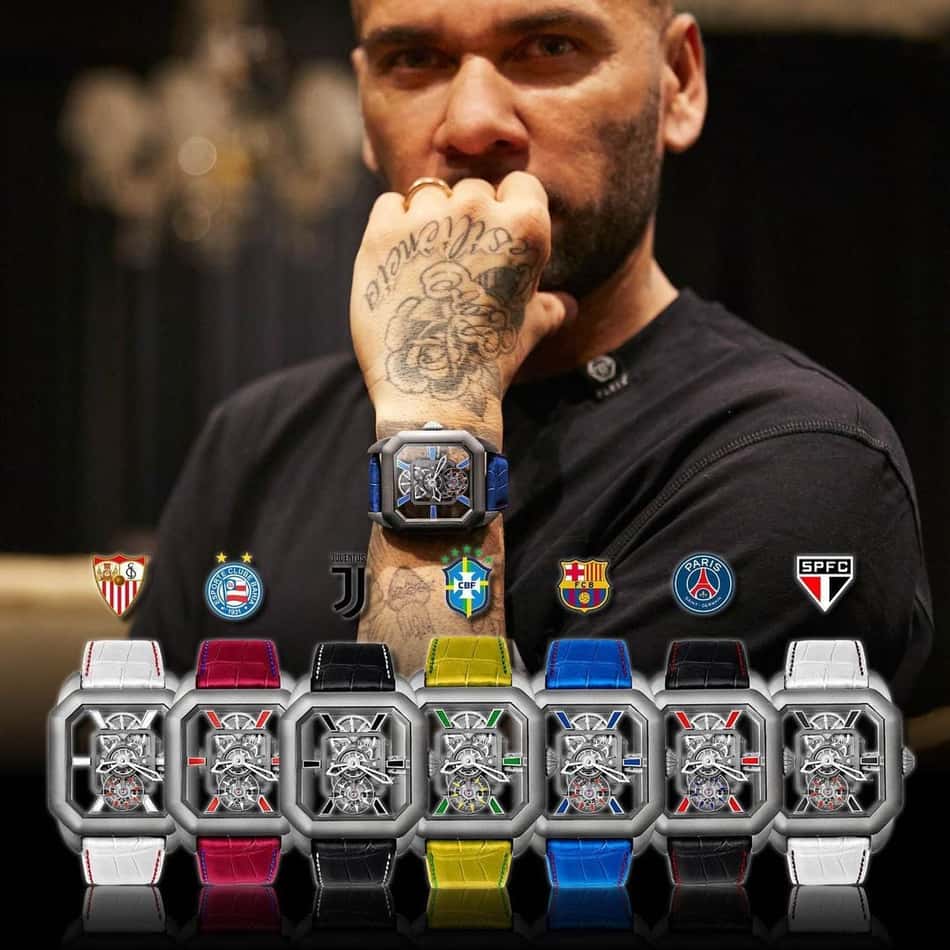 Daniel Alves lança linha de relógios de luxo que relembra seus 43 títulos no futebol