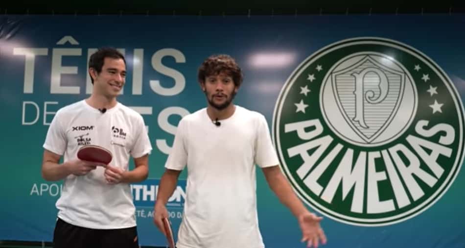 Scarpa passa sufoco em desafio de tênis de mesa com Hugo Calderano