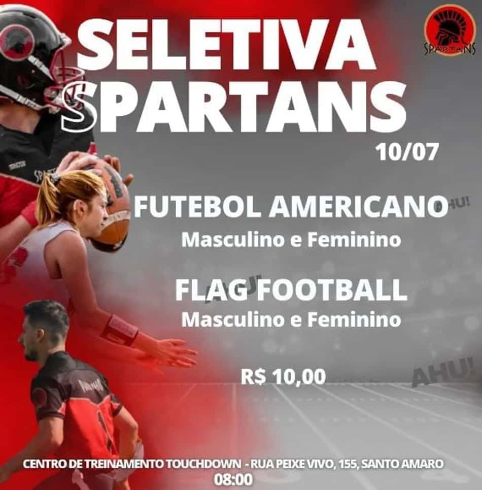 Spartans Football fará seletiva para atletas de futebol americano no próximo domingo (10/7)