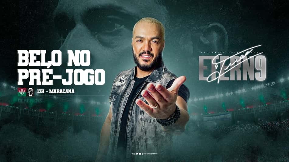 Fluminense anuncia show de Belo no jogo contra o Ceará, que marcará despedida de Fred