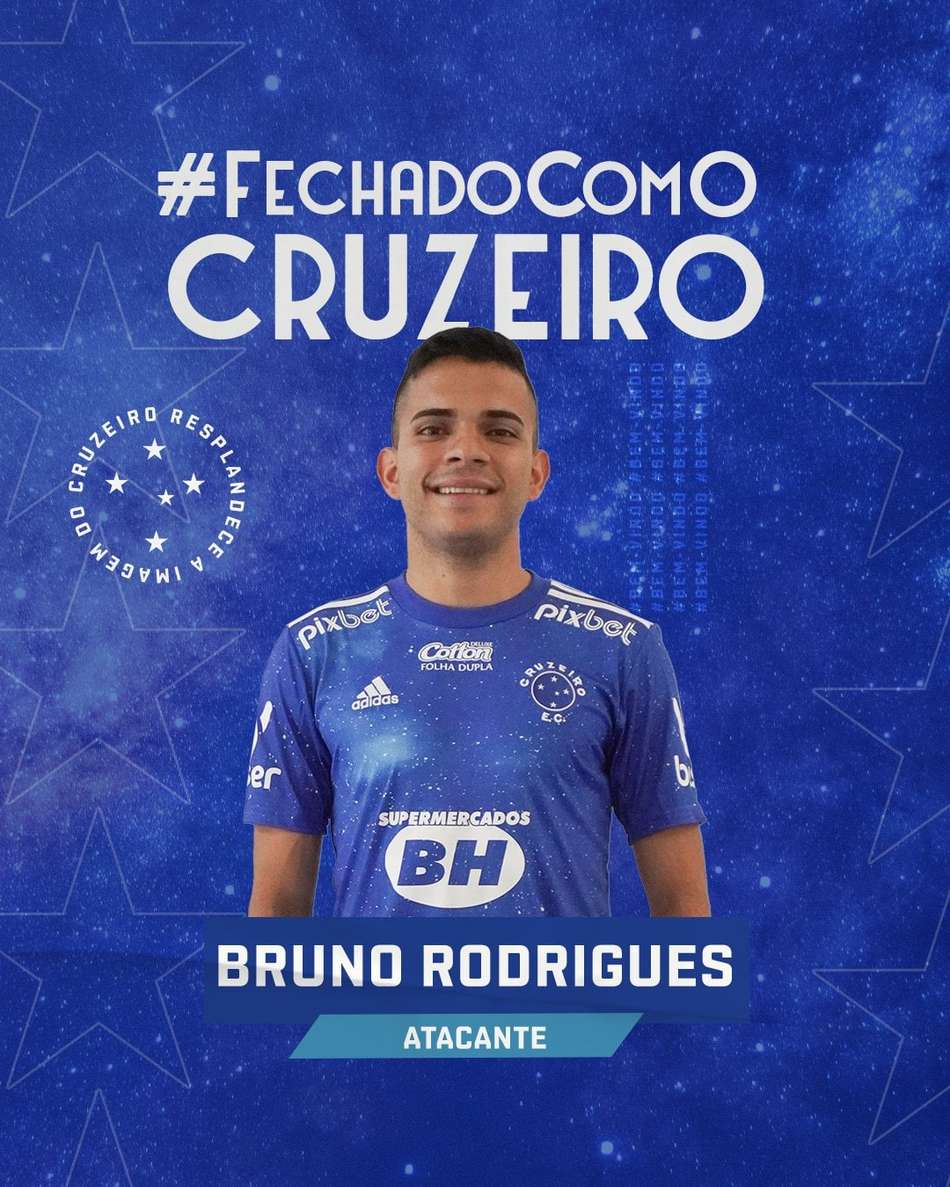 Cruzeiro anuncia atacante Bruno Rodrigues, ex-São Paulo e Ponte Preta