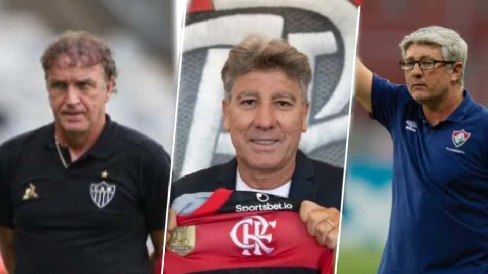 Cuca (Atletico-MG), Renato Gaúcho (Flamengo) e Odair Hellmann (Fluminense)