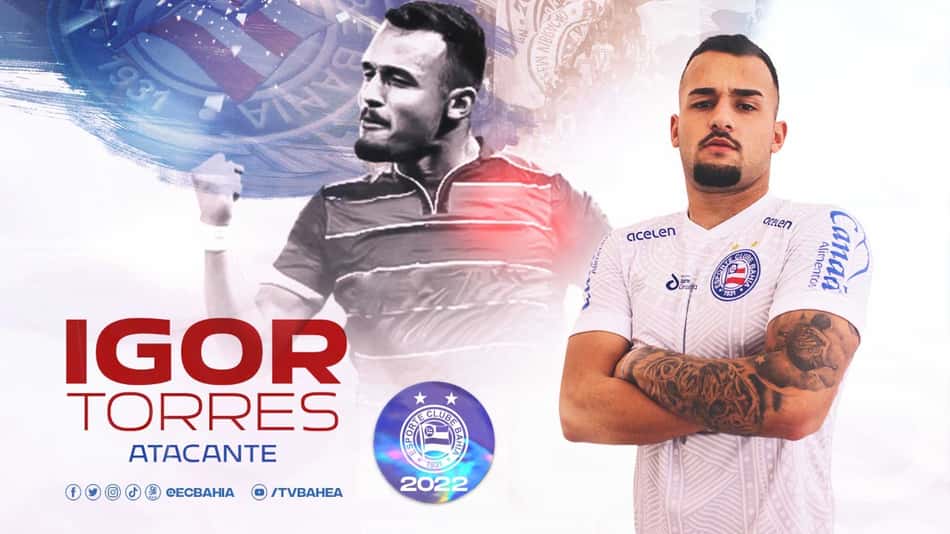 Bahia rescinde com o goleiro César e contrata o atacante Igor Torres