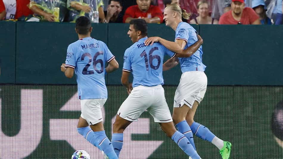 Em jogo com paralisação devido à chuva, Haaland marca e Manchester City vence Bayern de Munique