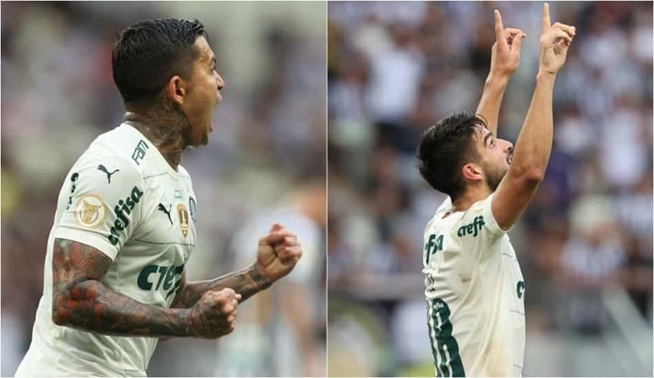 Autores dos gols do Palmeiras, Dudu e López celebram vitória no Brasileiro: 'Seguir por esse caminho'