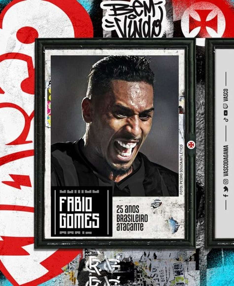 Vasco anuncia a contratação por empréstimo do atacante Fábio Gomes