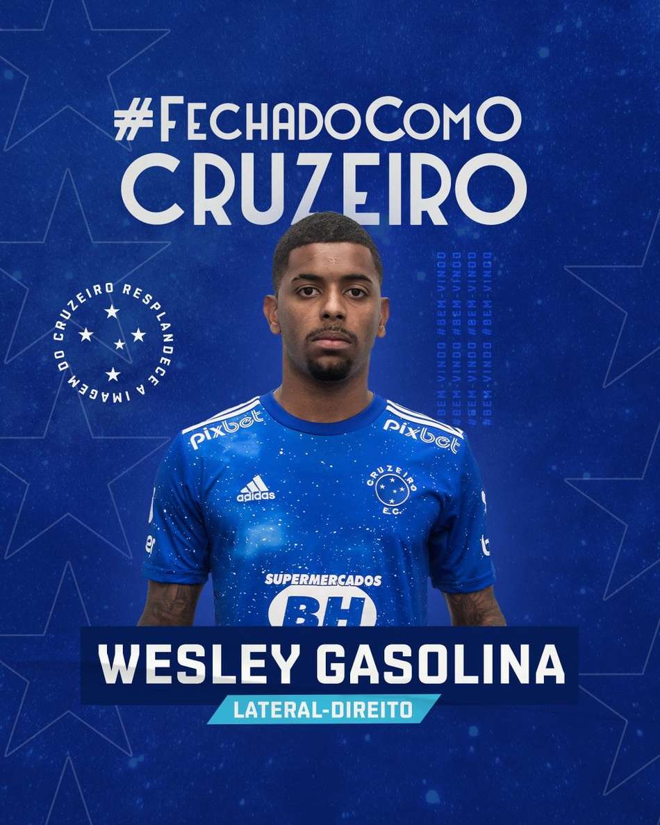 Anúncio de Wesley Gasolina, do Cruzeiro