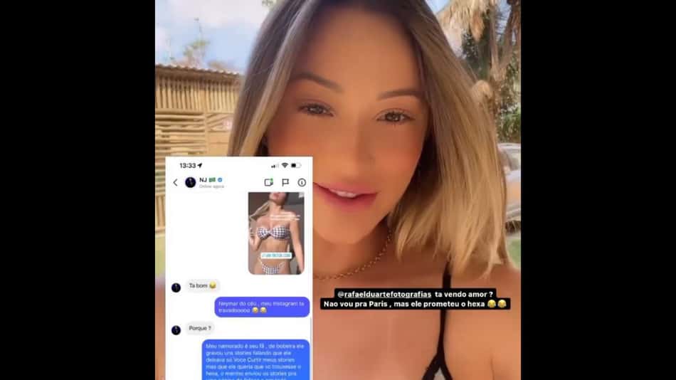 Influenciadora expõe 'curtida' de Neymar, e namorado tem reação inesperada