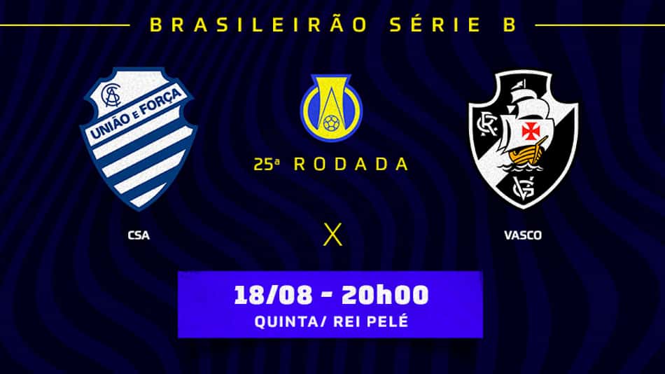 CSA x Vasco: prováveis times, desfalques e onde assistir ao duelo pela Série B do Brasileirão