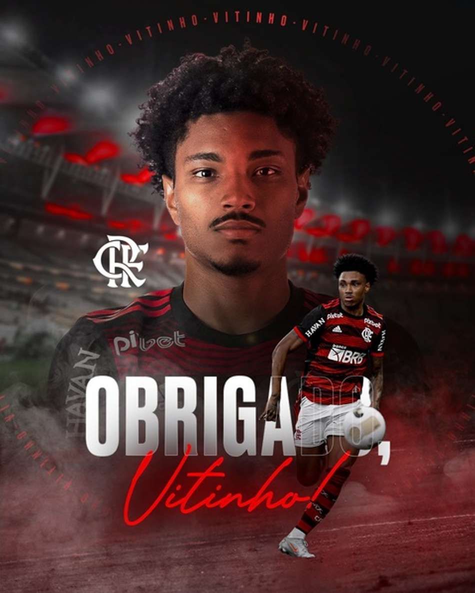 Flamengo se despede de Vitinho, que assinou com o Al Ettifaq: 'Vivemos momentos inesquecíveis'