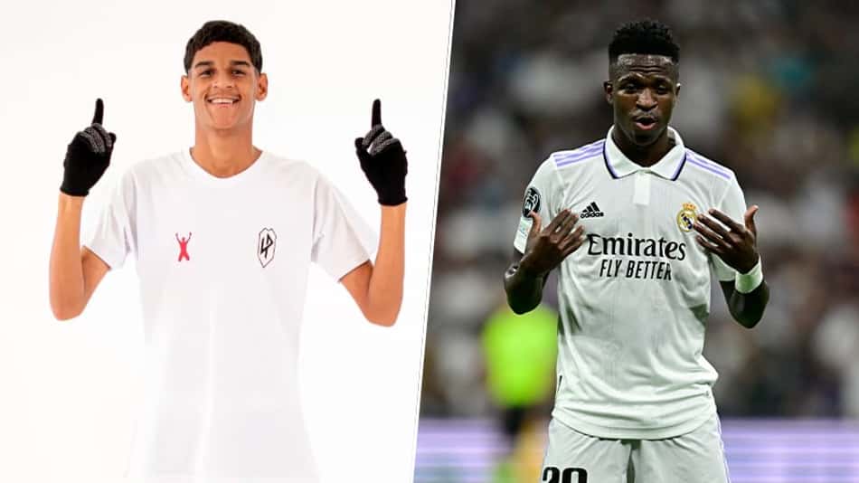 Montagem Vinicius jr e Luva de Pedreiro