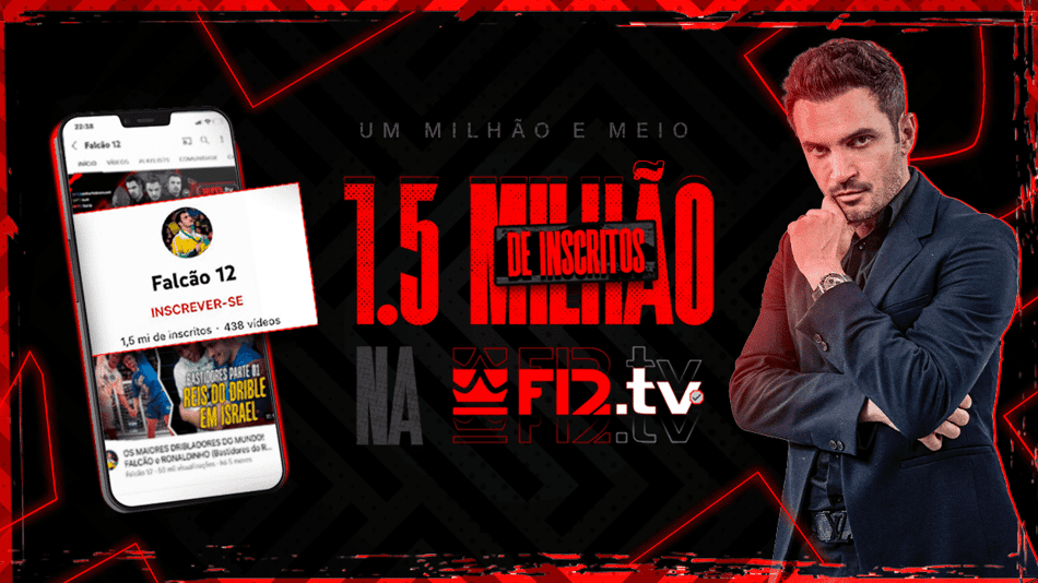 F12.TV: canal oficial de Falcão alcança 1,5 milhão de inscritos no Youtube