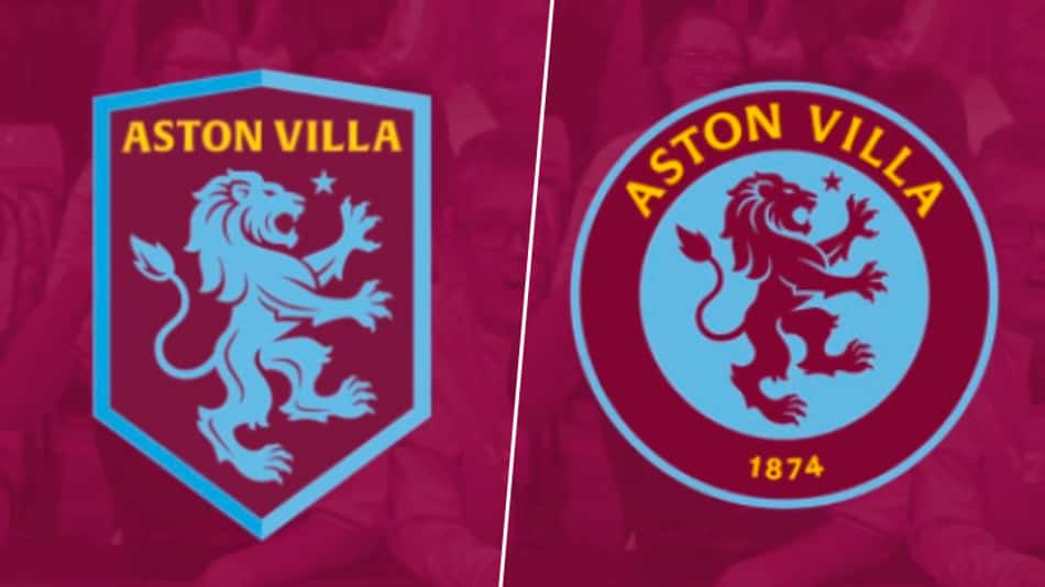 Aston Villa apresenta propostas para novo escudo: veja times que trocaram de símbolo nos últimos dez anos