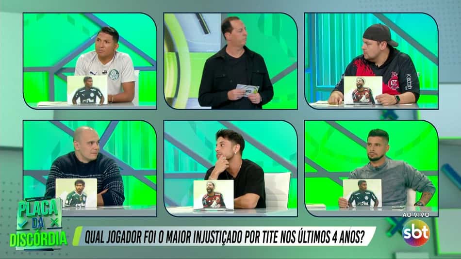 Programa do SBT escolhe jogadores de Palmeiras e Flamengo como os mais injustiçados da 'Era Tite'
