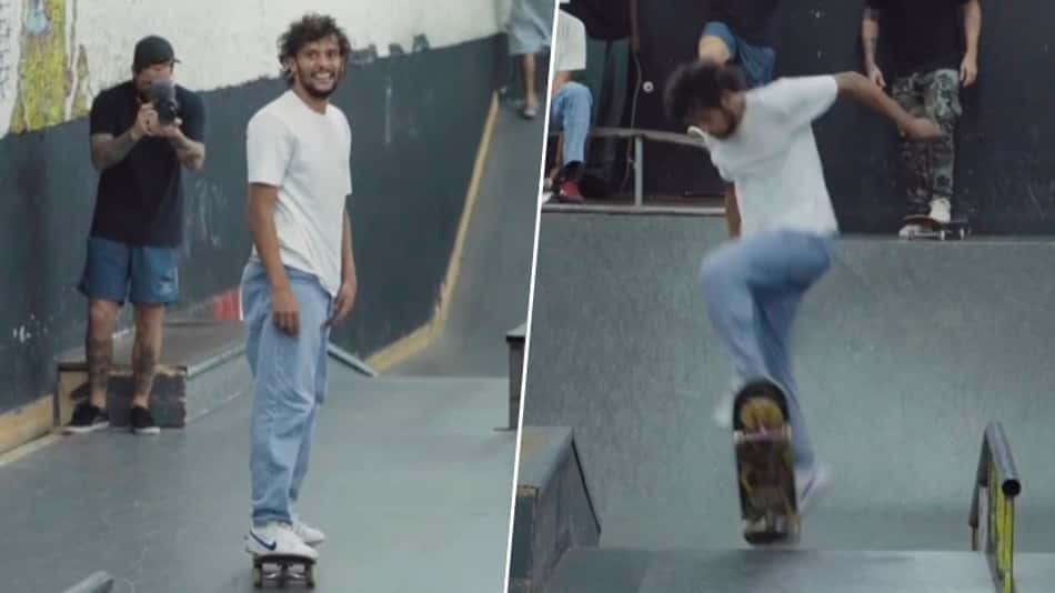Manda muito! Scarpa se 'despede' de pista de skate em São Paulo antes de viajar para Inglaterra