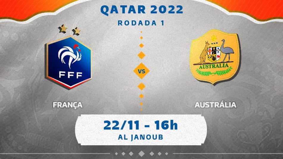 França x Austrália: onde assistir, prováveis times e desfalques do jogo da Copa do Mundo