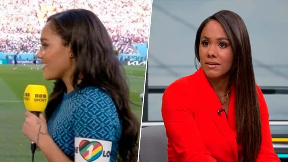Repórter usa braçadeira arco-íris proibida pela Fifa antes de Inglaterra x Irã pela Copa do Mundo