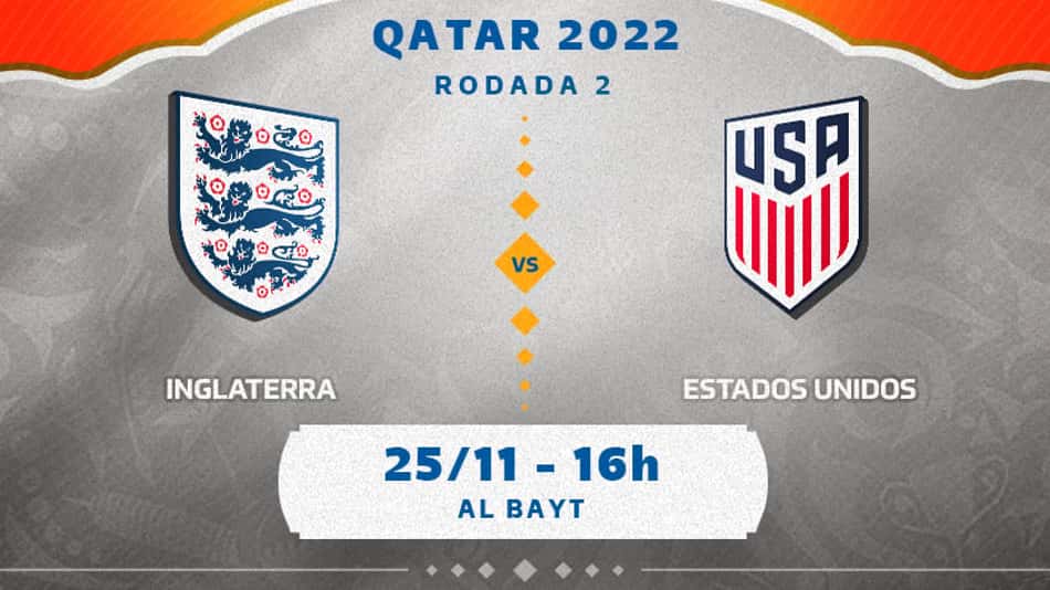 Inglaterra x Estados Unidos: onde assistir, prováveis times e desfalques do confronto pela Copa do Mundo