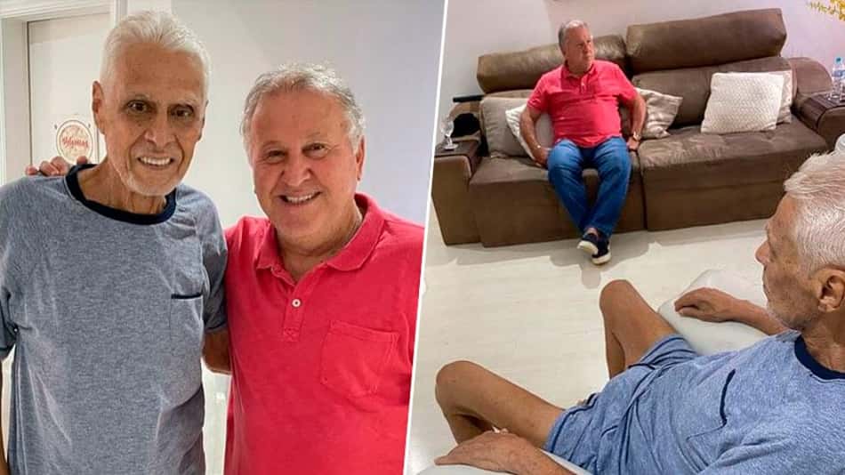 Lendas e amigos! Zico visita Roberto Dinamite, que se recupera de sessões de quimioterapia