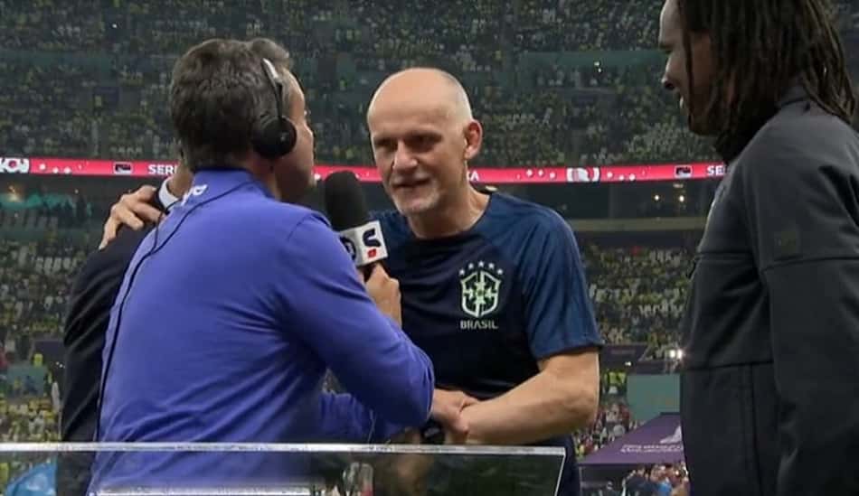 Taffarel grita palavrão ao vivo em transmissão da Globo antes do jogo da Seleção
