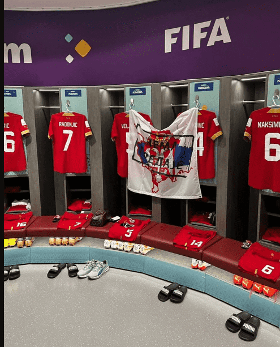Fifa abre investigação sobre foto de provocação ao Kosovo em vestiário da Sérvia