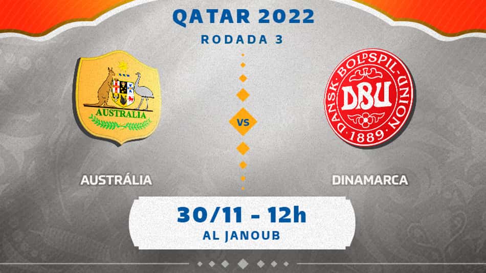 Austrália x Dinamarca: onde assistir, prováveis times e desfalques do jogo da Copa do Mundo