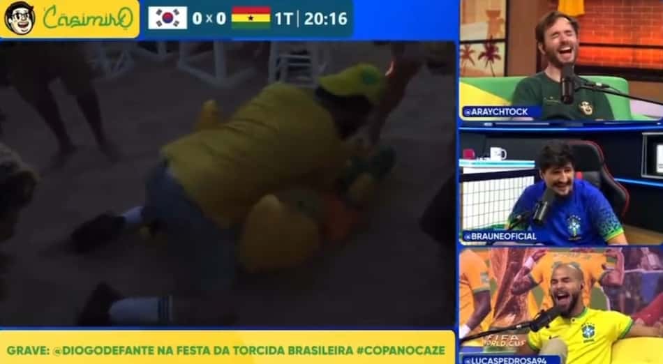 Diogo Defante 'espanca' canguru e acaba contido por segurança no Qatar