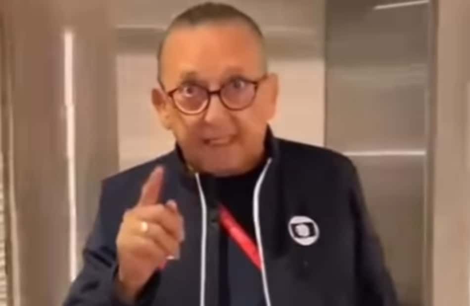 Galvão Bueno brinca com argentino em elevador do hotel: 'Nos vemos na semifinal?'