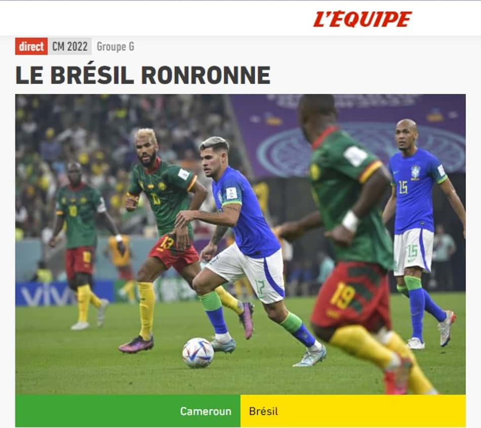 'Brasil ronrona': imprensa internacional repercute derrota do Brasil contra Camarões
