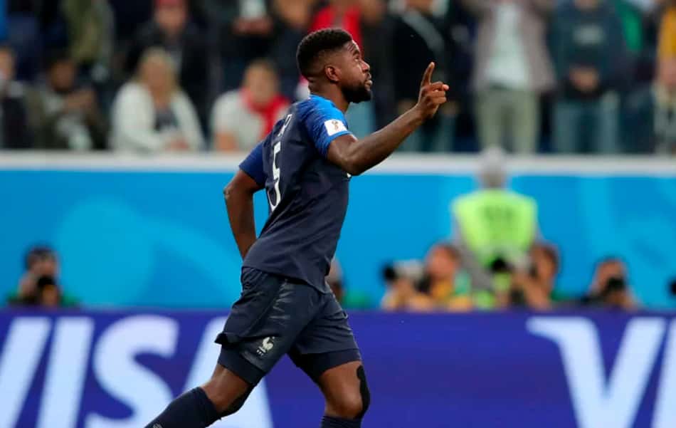 Umtiti, autor do gol de França 1x0 Umtiti - semifinal da Copa do Mundo de 2018