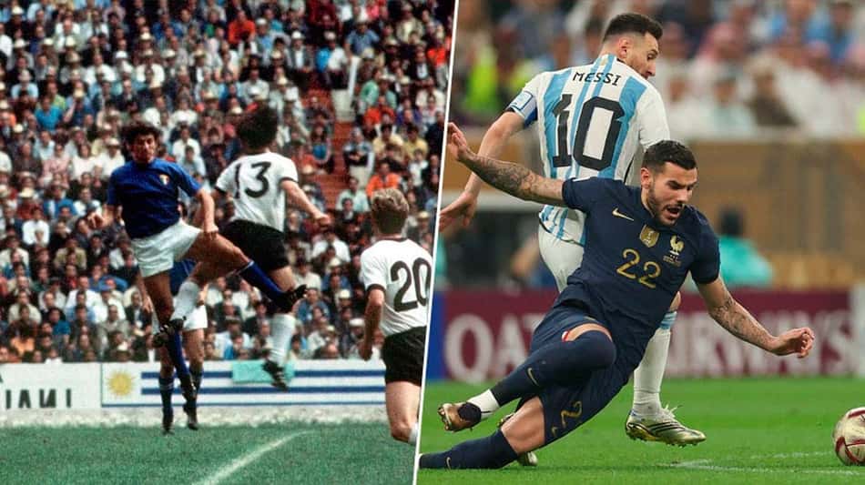 Montagem Itália x Alemanha 1970 e Argentina x França 2022