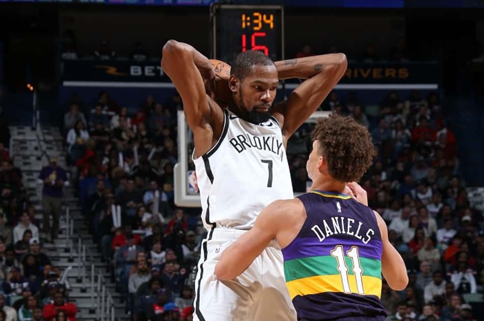 Kevin Durant brilha e Nets bate Pelicans