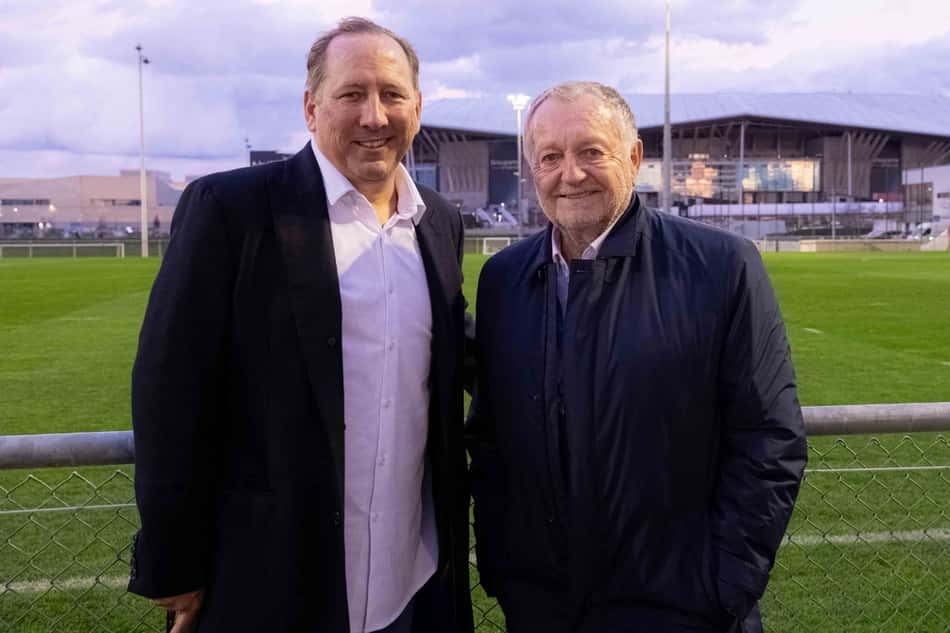 John Textor e Jean-Michel Aulas, presidente do Lyon