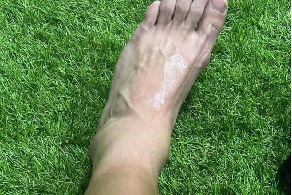 Vital reclamou da arbitragem após a entrada que sofreu do jogador do Patrocinene
