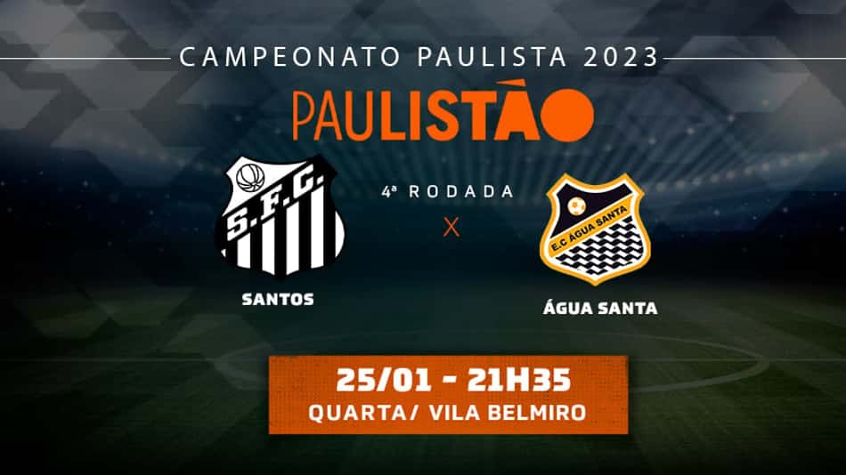 Santos x Agua Santa Nota Ficha Paulistao 4 rodada