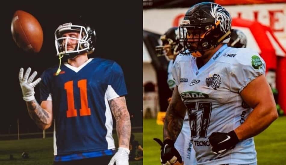 Wide receiver Vitor Festuccia e o linha ofensiva Gabriel Raeder vão reforçar o time catarinense em 2023