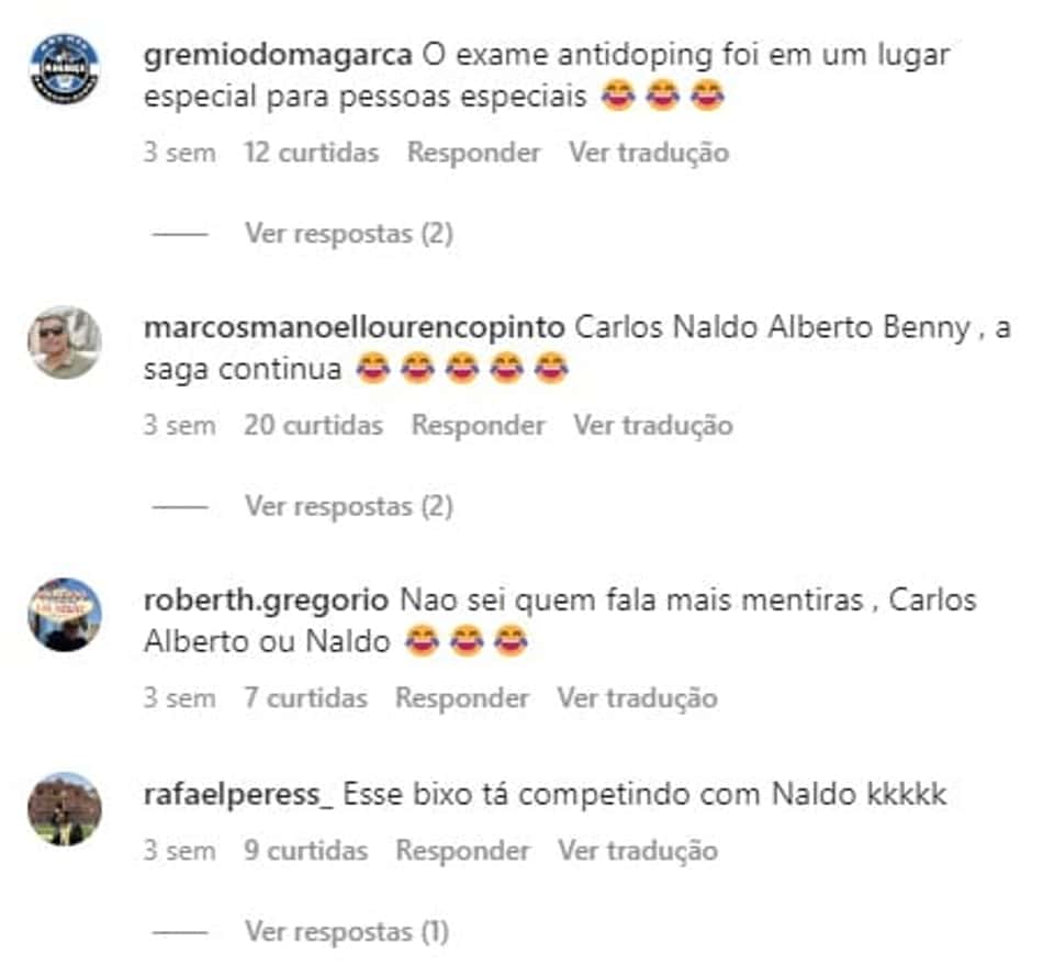 Comentários Carlos Alberto - Naldo