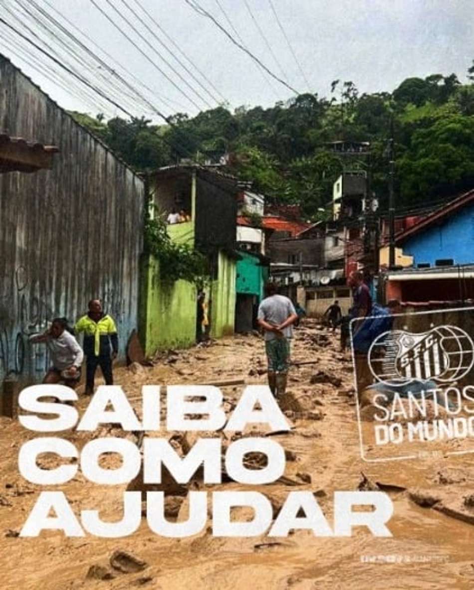 Santos se une à campanha para ajudar as vítimas das chuvas no litoral norte de São Paulo