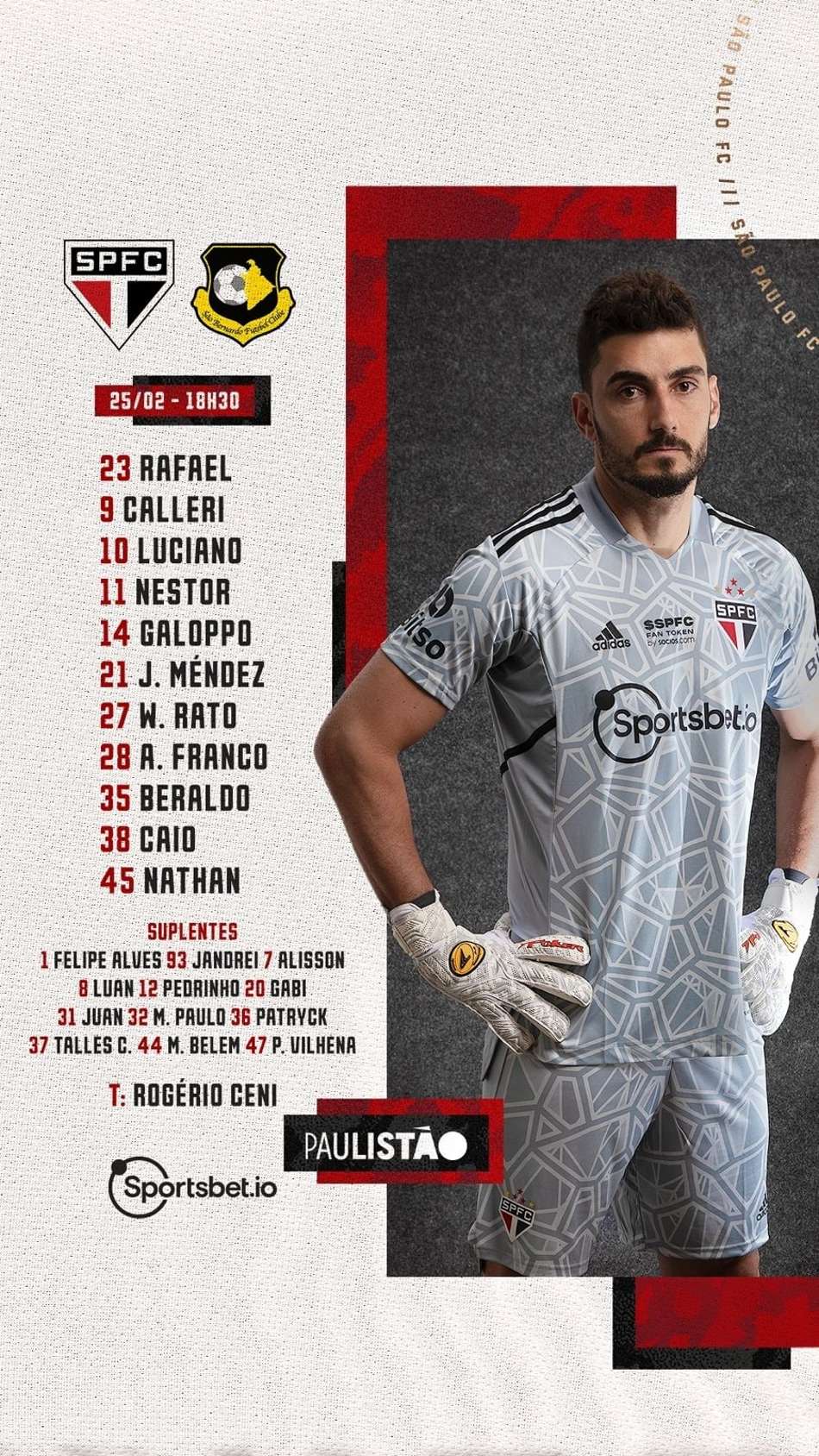 Méndez volta de descanso e pega vaga de Luan no São Paulo; Confira a escalação
