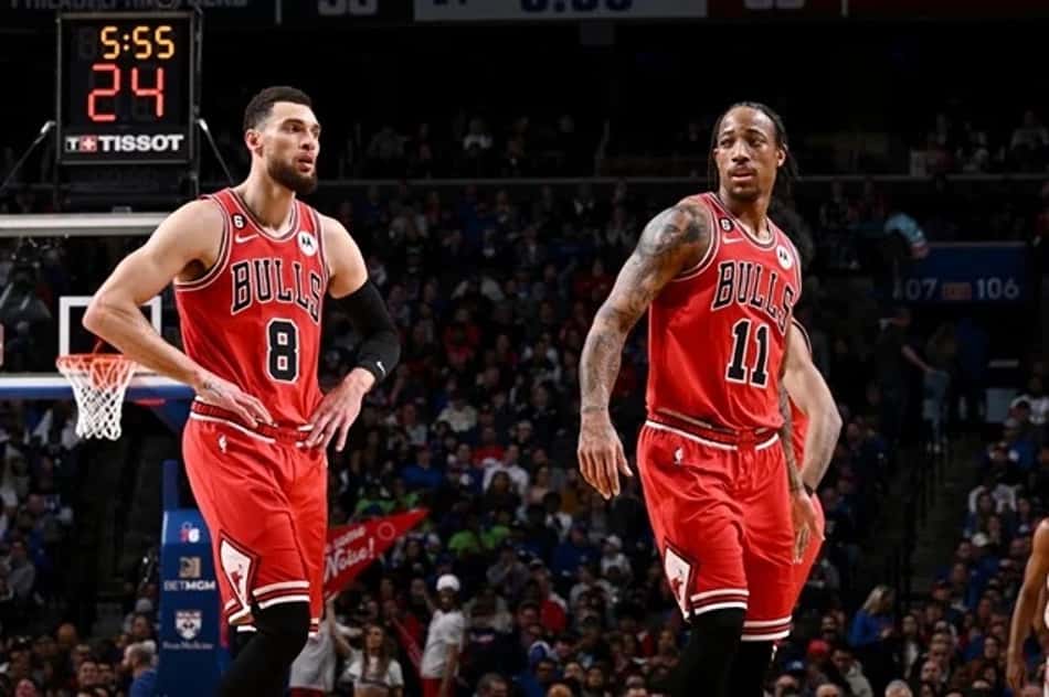 LaVine e DeRozan lideram e Bulls bate 76ers após duas prorrogações