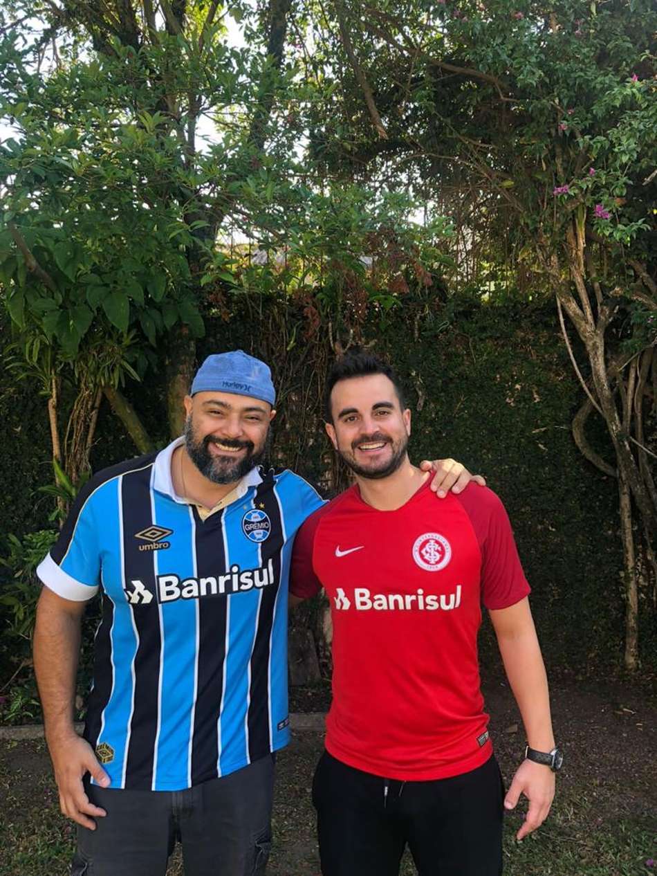 Lucas Silva e Luiz Eduardo em sua amizade Gre-Nal