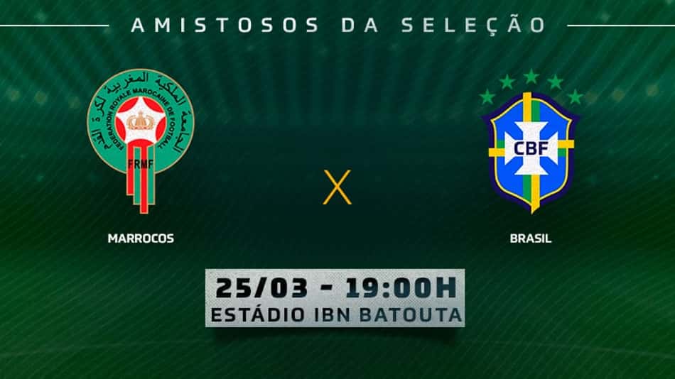 Marrocos x Brasil: onde assistir, horário e escalações do amistoso da Seleção Brasileira