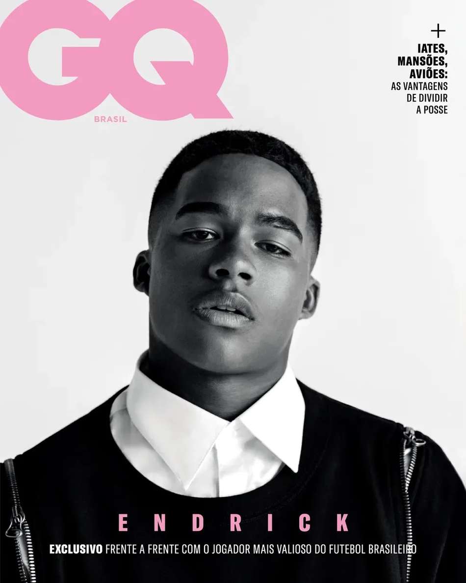 Endrick, do Palmeiras, capa da revista GQ do mês de abril