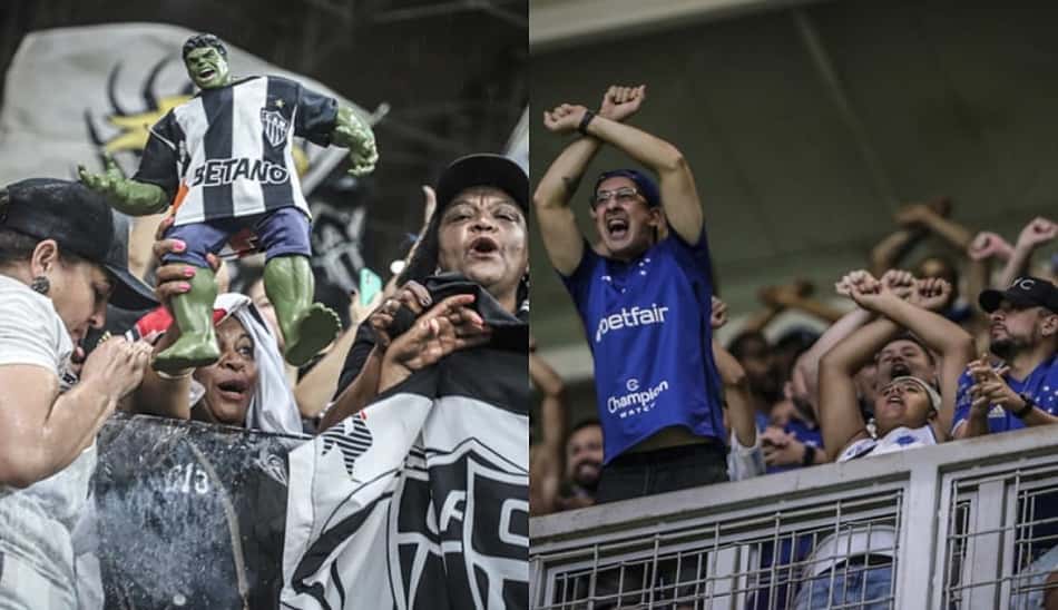 Pesquisa aponta torcidas de Atlético-MG e Cruzeiro empatadas e no Top 5 do Brasil