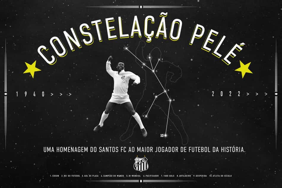 No aniversário de 111 anos, Santos homenageia Rei Pelé com constelação